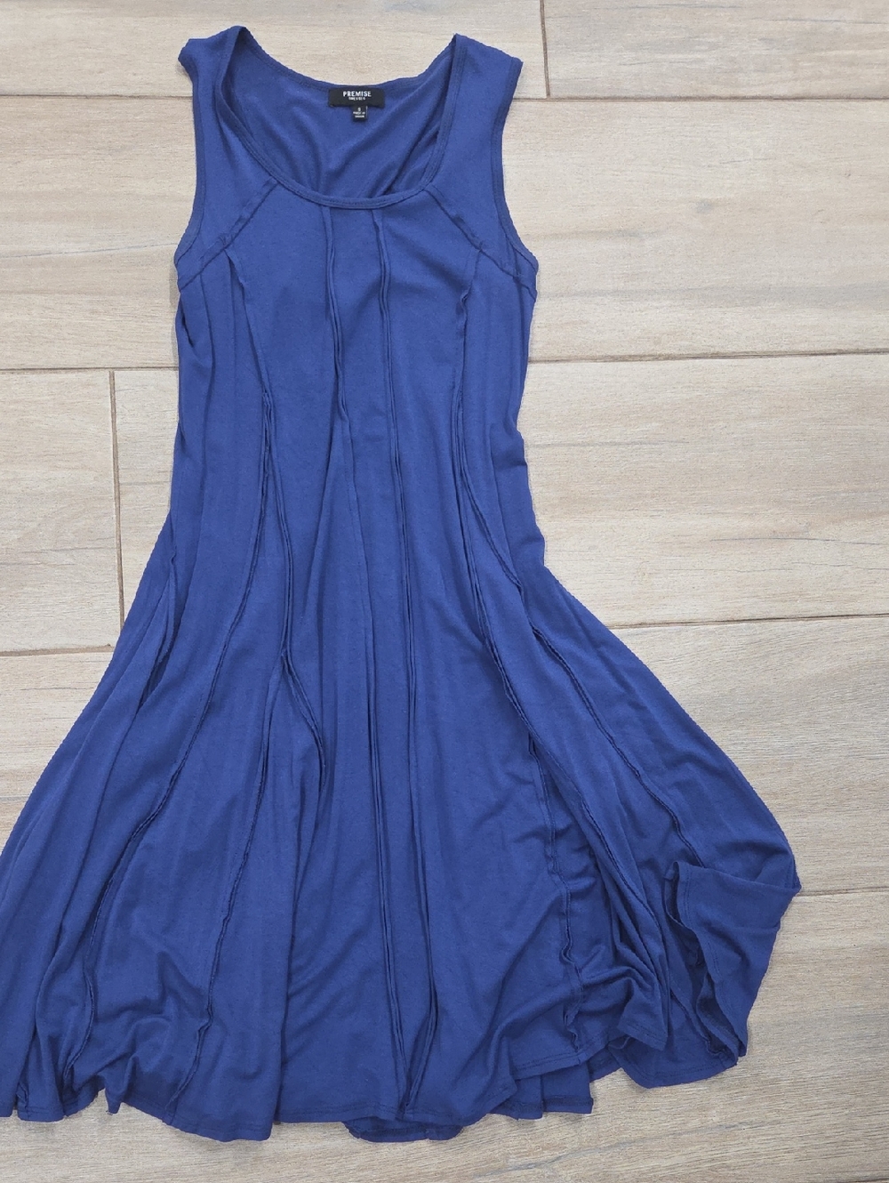 Premise Sleeveless Blue Flared Tank Dress